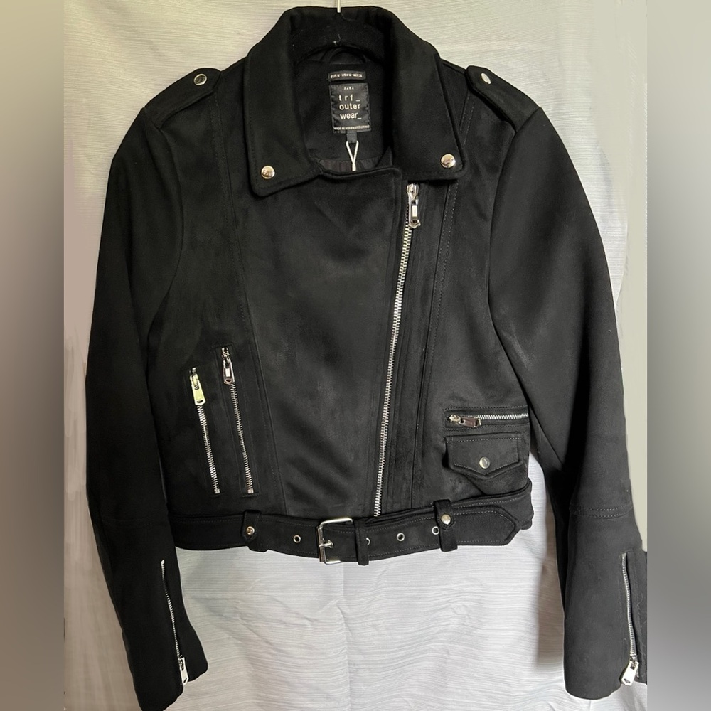 Zara Black Leather Moto Jacket
